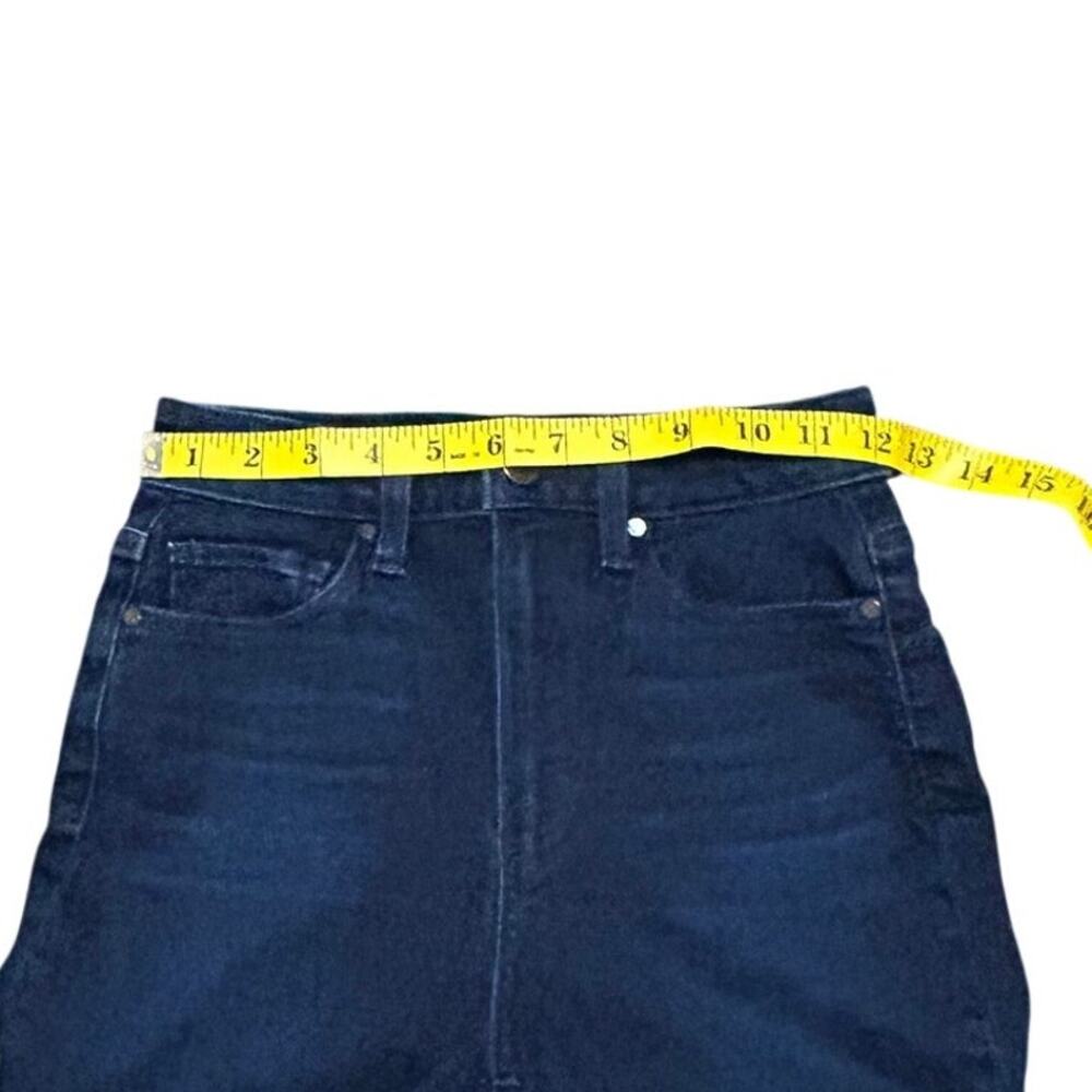 PAIGE Femme High Rise Slim Straight Jeans Lumiere Dark Wash Size 25 - Picture 10 of 13